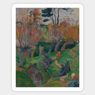 Brittany Landscape with Cows by Paul Gauguin Sticker